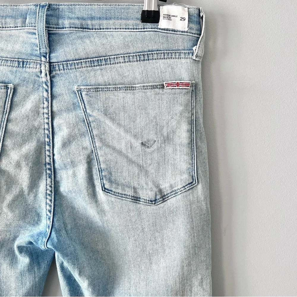 Hudson Suzie Midrise Ankle Super Skinny Denim | Light Wash Raw Hem | Size 29